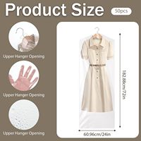 Housse de vêtement transparente Caijie extra longue pour nettoyage à sec, sac de rangement suspendu pour vêtements