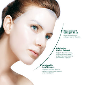 מסכת יריעות ביו-קולגן צמחי מותסס עם חומצה היאלורונית, מסכה לפנים לנשים בלבד, ממצקת, מרזה, מזינה ומרטיבה - Product Image 4