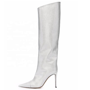 Custom Colors Snake Pattern High Heels Women Knee High <b>Booties</b> High Heel Pointy Toe Metallic Long Boots Stiletto Shoes - Product Image 6