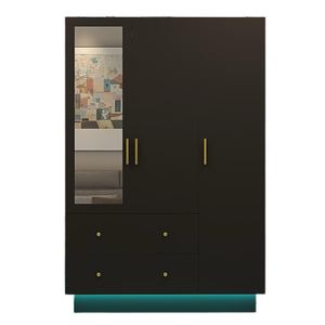 Armoire à lumière LED Placard avec miroir Armoire intelligente Armoire à tiroirs et étagères suspendues Placard - Product Image 1