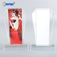 Cadre photo en cristal à sublimation personnalisé, trophée vierge BXP-02