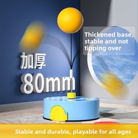 Entraîneur de tennis de table en plastique d'intérieur avec manche flexible pour enfants, pratique parent-enfant - Jaune