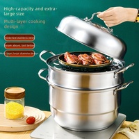 Vente Flash : Ustensile de Cuisine en Acier Inoxydable – Marmite Vapeur 2/3 Niveaux avec Grille de Cuisson à la Vapeur