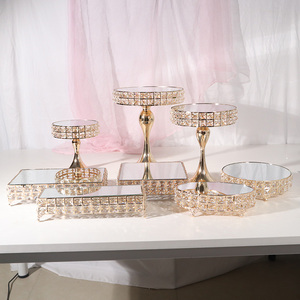 Soporte de <span class=keywords><strong>Pastel</strong></span> de Metal y Cristal para Pasteles de Boda, Accesorios para Pasteles, Suministros para Hoteles y Fiestas de Boda, Año Nuevo 2021 - Product Image 2