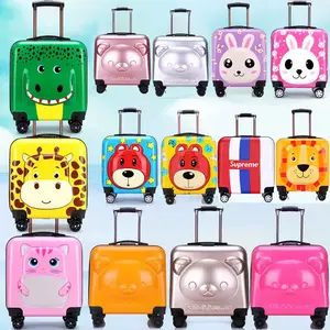 Customize Pattern Fashionable Cartoon Character Cute Boy And Girl Suitcase Bag Kids Ride Trolley Luggage Children Carry On Box
