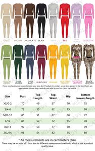 Großhandel Custom Logo Frauen Kleidung Skinny T-Shirt Leggings Outfit Bodycon 2-teiliges Set Strick Rib Fitness Lounge wear Damen Sets - Product Image 6