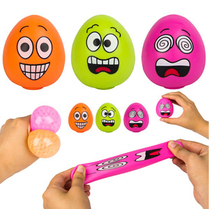 Promotional Squishy Stress <b>Ball</b> Custom Logo Football Shape Stress <b>Ball</b> Shaped Funny Release TPR Children Smiling Face Easter Egg - Product Image 1