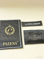 Étiquettes tissées personnalisées avec logo, prix d'usine, pour vêtements, étiquettes pliées pour vêtements