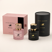 Meilleur prix pour flacon de parfum rond de 50 ml, flacon de parfum personnalisé, flacon de parfum noir de 100 ml avec boîte et couvercle en cuir