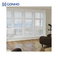GONHO Design moderne Fenêtre coulissante électrique automatique à double vitrage en alliage d'aluminium Volet à persienne Modèle d'ouverture verticale