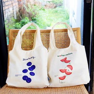 Sacs fourre-tout en toile de coton réutilisables Gahumi avec logo personnalisé imprimé, grand design, style pliable et motif de dessin animé - Product Image 6