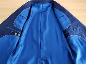 <span class=keywords><strong>Blazer</strong></span> Slim Fit <span class=keywords><strong>da</strong></span> <span class=keywords><strong>uomo</strong></span> a righe <span class=keywords><strong>blu</strong></span> scuro su misura fatti a mano per matrimonio abbigliamento Casual formale abito monopetto per <span class=keywords><strong>uomo</strong></span> - Product Image 3