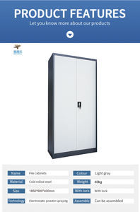 خزانة تخزين معدنية حديثة من تينجل TL-247 ببابين للمكتب، خزانة ملفات وتنظيم الملابس في ورش العمل - Product Image 3