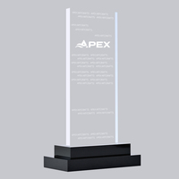 Plaque de trophée personnalisée en acrylique transparent avec base noire – Récompenses d'entreprise personnalisées pour événements ou cadeaux