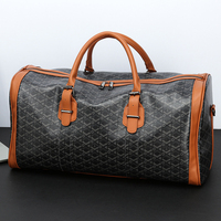 Sac de voyage en cuir PU brodé de luxe personnalisé avec fermeture à glissière Grande capacité pour les voyages de week-end et les séjours d'une nuit - Unisexe
