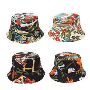 Nuovo Due Lati di Usura Stampa Floreale <span class=keywords><strong>Pescatore</strong></span> Cappello Della Benna per le Donne Degli Uomini Primavera Estate All'aperto <span class=keywords><strong>Vestito</strong></span> Casuale - Product Image 3