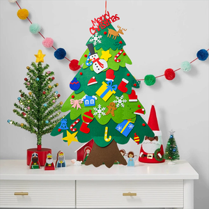 Decoración Navideña, Regalos, Árbol <span class=keywords><strong>de</strong></span> <span class=keywords><strong>Navidad</strong></span> <span class=keywords><strong>de</strong></span> Fieltro para <span class=keywords><strong>Pared</strong></span> con Juego <span class=keywords><strong>de</strong></span> Adornos para Niños - Product Image 2