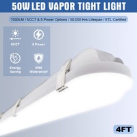 NGT 0.6M 4FT LED VAPOR LIGHT Vaportite Industrial LED Linear Strip Light Selectable CCT & Lumens 0-10V Dimming