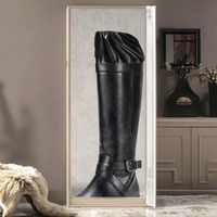 Bottes transparentes à talon fin de 17 cm pour pole dance, avec strass en cristal et diamant, montantes jusqu'au genou, à fermeture éclair, pour l'hiver et l'automne