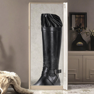 Bottes transparentes à talon fin de 17 cm pour pole dance, avec strass en cristal et diamant, montantes jusqu'au genou, à fermeture éclair, pour l'hiver et l'automne - Product Image 2
