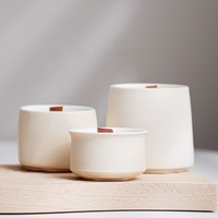 Porte-bougie en céramique de couleur crème nordique mate, aromathérapie, haut de gamme, fait à la main, écologique, décoration d'intérieur ronde