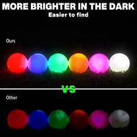 Balle de golf professionnelle à lumière douce, durable, LED, lumineuse et colorée