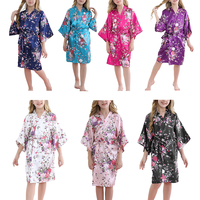 Batas de Satén de Verano para Niñas, Estampado Floral Personalizado, Ropa de Dormir Suave, Ropa de Casa Informal, Camisón, Vestido de Fiesta, Regalo para Niñas