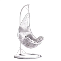 2023 Hotsell usine ventes moderne jardin hamac patio mobilier d'extérieur rotin osier balançoire suspendus oeufs chaises avec support en métal