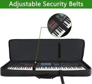 Échantillon gratuit Sac de clavier personnalisé de grande taille 61 touches Étui fin en fibre de carbone avec roulettes Sac de clavier à roulettes avec touches - Product Image 5