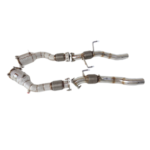 Downpipe e Tubo Anteriore in Acciaio Inox per <span class=keywords><strong>Porsche</strong></span> <span class=keywords><strong>Cayenne</strong></span> 957 3.6L 4.8L 4.8T (2006-2010), Spessore 1.5mm - Product Image 1