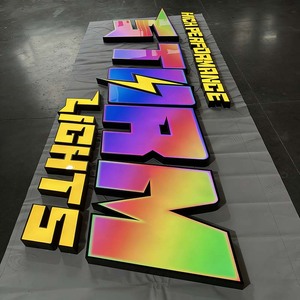 Insegna Aziendale Personalizzata con Effetto Dinamico, Lettere RGB in Acciaio Inox Resistenti alle Intemperie - Product Image 5