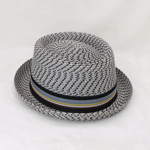 Mùa hè rơm thịt lợn Pie hat upturn vành Derby rơm Fedora Hat bán buôn - Product Image 4