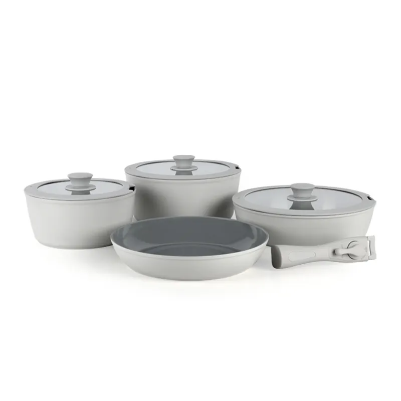 Zhongheng 8pcs Pots and Pans Set Nonstick Cookware Set Detachable Handle Induction Kitchen Cookware Sets Non Stick