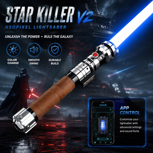 Sabre laser <span class=keywords><strong>XENO</strong></span> 4.0 Proffie avec poignée métallique recouverte de cuir, mouvement fluide, 34 jeux de sons, épée laser robuste pour duels, jouet sabre laser - Product Image 1