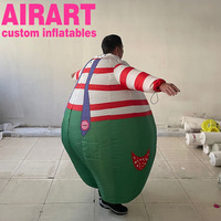 Costume de clown géant pour adulte, accessoire gonflable amusant pour jouer au bustier, vente en gros, costume joker