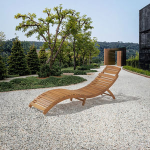 เก้าอี้ชายหาดไม้มะม่วงกันน้ำพับได้ตามหลักสรีรศาสตร์พร้อมเบาะผ้าฝ้ายดีไซน์ทันสมัยสำหรับใช้งานกลางแจ้ง 190x60x51 ซม. - Product Image 3