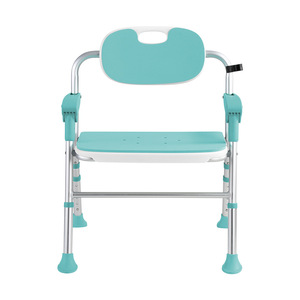 Chaise de douche Ryusei, siège de bain pliant en alliage d'aluminium de 48 cm de large pour personnes âgées, handicapées, femmes enceintes - Product Image 4