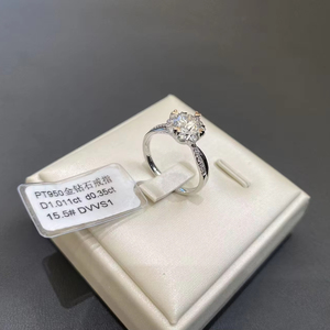 SANYI IGI <span class=keywords><strong>GIA</strong></span> <span class=keywords><strong>Report</strong></span> da 1CT a 3CT CVD HPHT Lab diamante PT950 VVS1 anello di fidanzamento rotondo anello di diamante coltivato da laboratorio per regalo - Product Image 6