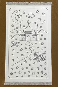 Islamic Muslin Child Gift Colorable Ramadan & Eid Color Your Qwn <b>Rug</b> Coloring Prayer Mat for Kids - Product Image 4