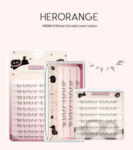 Pestañas Inferiores Voluminosas Estilo Ojo de Gato HERORANGE, Sin <span class=keywords><strong>Pegamento</strong></span>, Fibra Ultra Natural, Clusters Individuales, Banda Transparente Súper Suave, Caja Transparente - Product Image 1
