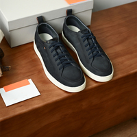 Chaussures de skate basses en cuir véritable taupe pour hommes, lacées, décontractées