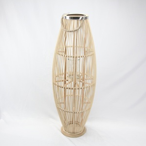 Lámpara de viento trenzada de bambú Vintage para decoración de exteriores, <span class=keywords><strong>candelabro</strong></span> de suelo a techo, ornamento, linterna de jardín de gran tamaño - Product Image 1