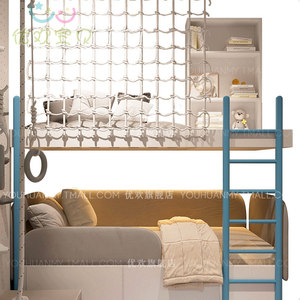 Design personalizzato per la <span class=keywords><strong>cameretta</strong></span> dei bambini <span class=keywords><strong>a</strong></span> tema sportivo, <span class=keywords><strong>letto</strong></span> <span class=keywords><strong>a</strong></span> castello per ragazzi con parete da arrampicata. - Product Image 5