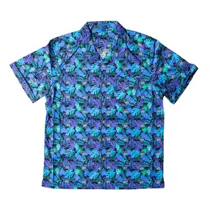 Korte Mouw Custom Hawaiiaanse Knoop-Up Shirts Sublimatie Heren Strand