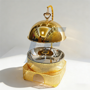 Recipiente para Calentar Comida de Acero Inoxidable de 8L, Estilo Lujoso, Dorado, para Bodas y Fiestas, Recipiente para Calentar Bebidas, Recipiente para Buffet - Product Image 3