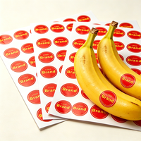 Aangepaste Biologisch Afbreekbare Fruitlabels |   Voedselveilige composteerbare hittebestendige waterdichte kleefsticker sterk