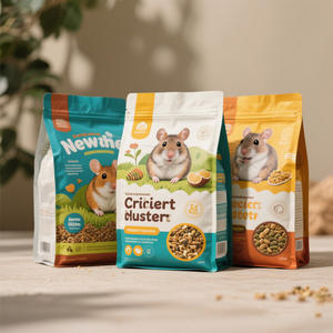 Stampa personalizzata richiudibile a prova di umidità con chiusura a chiusura lampo laterale con Base piatta per criceto da bagno sabbia sacchetto di plastica per alimenti per criceti - Product Image 5