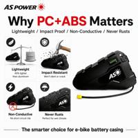 Batterie de vélo électrique Ansen 2V 20Ah PC+ABS triangulaire, état solide, 1000 cycles, légère, boîtier durable, écran LCD, cadre de vélo électrique