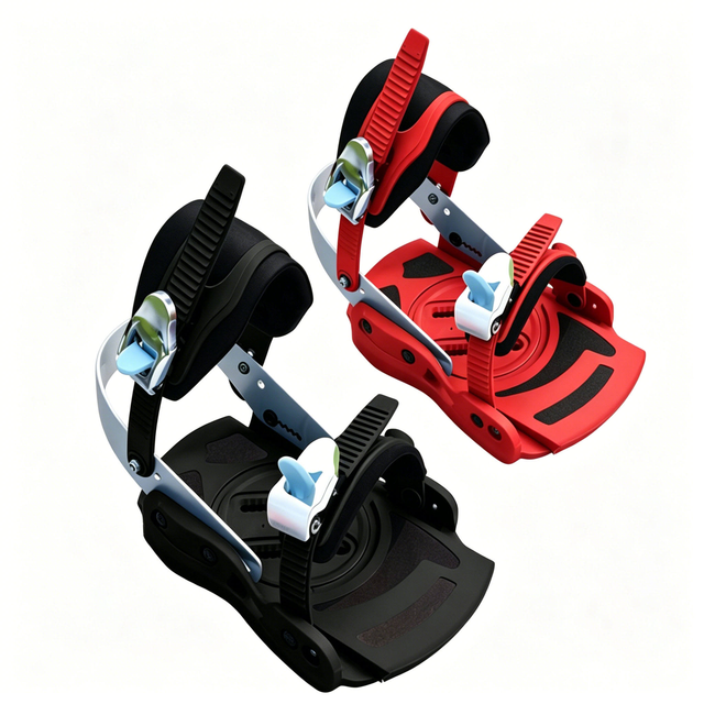Professional Black Plastic Ski Binding Buckle Aluminum Alloy Factory Direct Foldable Nylon Strap for Men's Sports