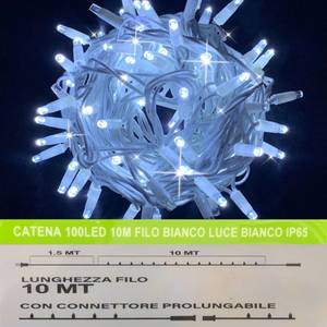 Guirnalda de Luces Gloca de 100 LED, 10 Metros, Cable Blanco, IP65 Impermeable, Luces de Navidad para Exteriores - Product Image 4